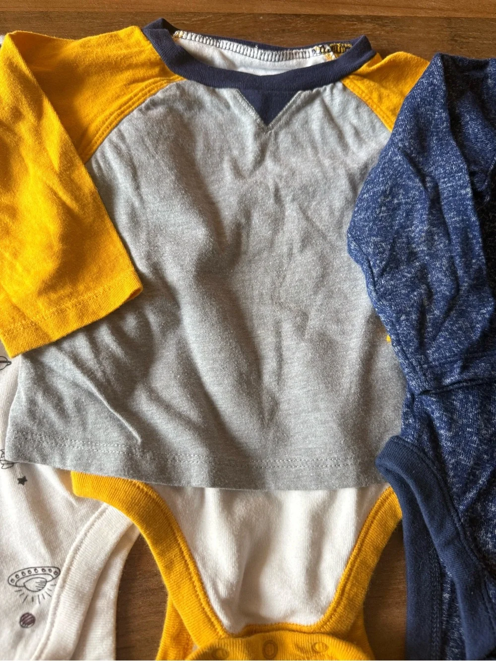 ⚡️3/$20 Baby Boys' 6-12 months Long Sleeve Onesie Set - Space, Gray & Navy